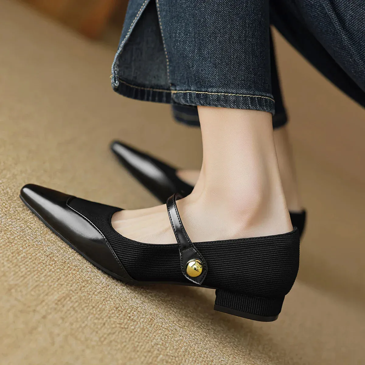 binfenxie  -  2024 New Shoes for Women Classic British Style Mary Jane Shoes Low Top Pointed Toe Women Loafers Comfortable Soft Casual Shoes