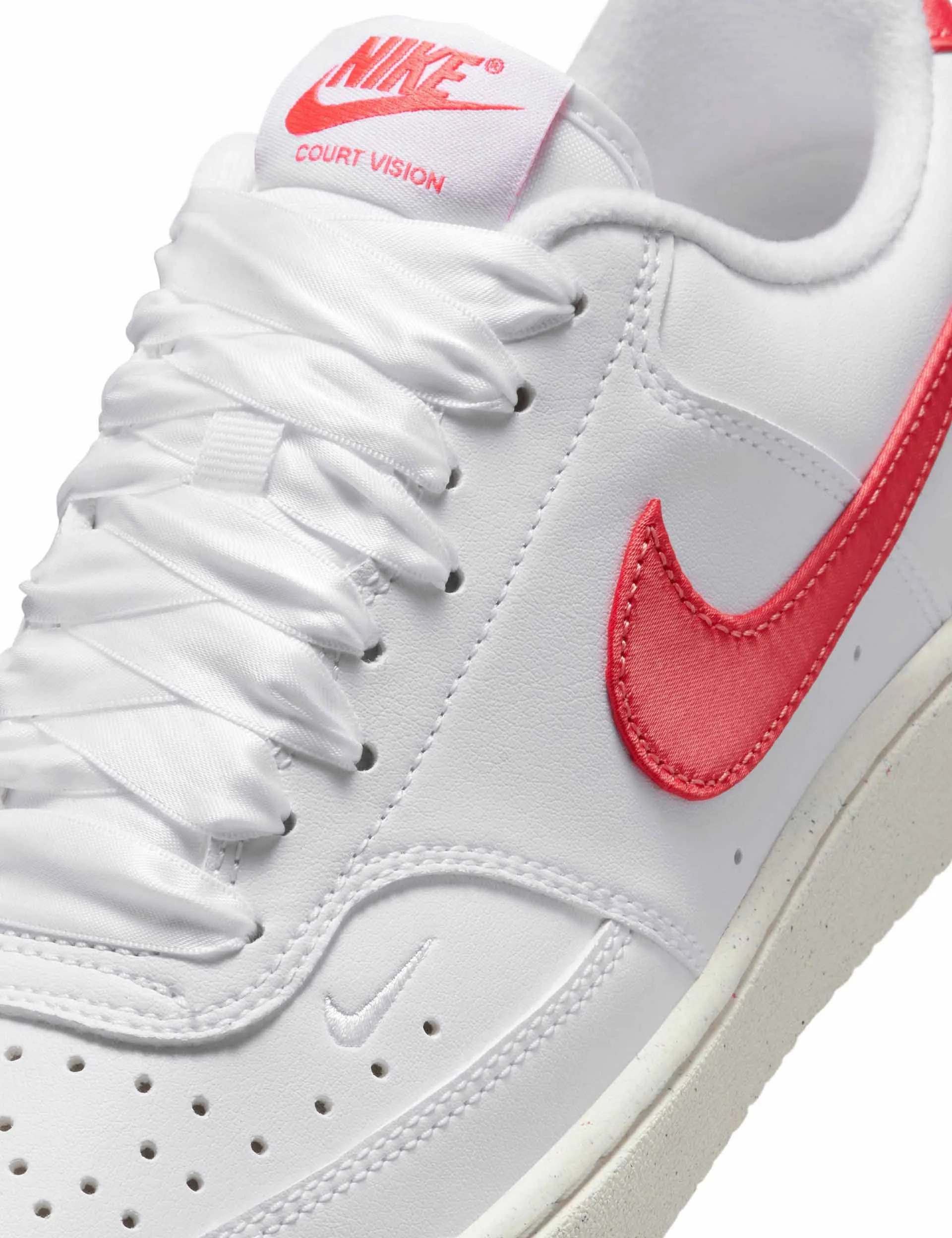 Court Vision Low Next Nature Shoes - White/Magic Ember/Sail