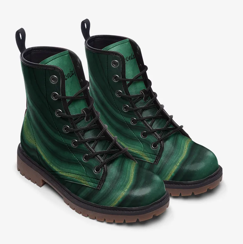 Emerald Forest Abstract Combat Boots | Vegan & Waterproof