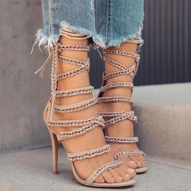 Fashion Cross strap stiletto sandals