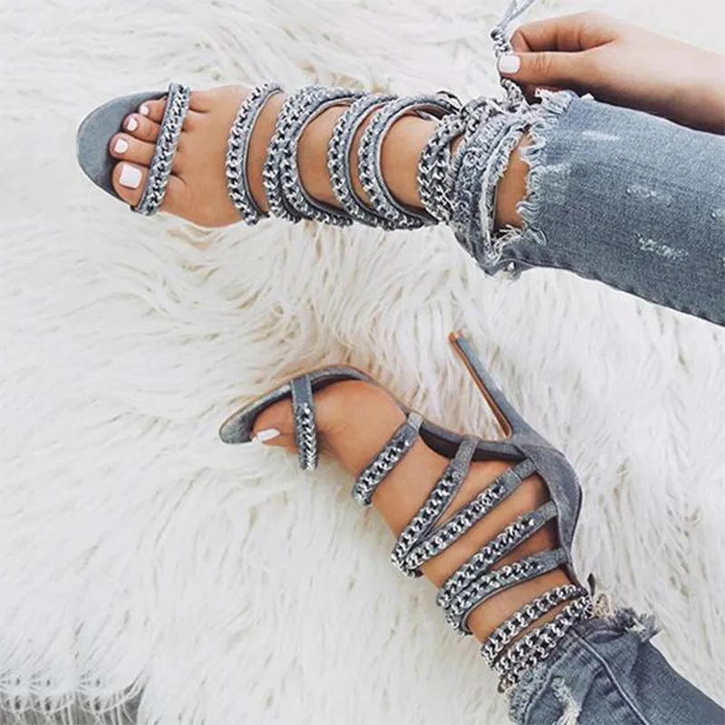 Fashion Cross strap stiletto sandals