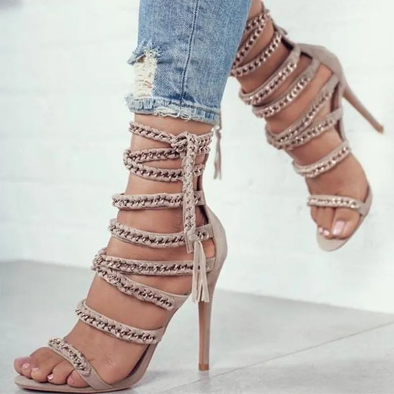 Fashion Cross strap stiletto sandals
