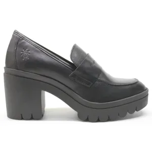 Fly London Toky803Fly Leather Women's Block Heel Slip On Shoes