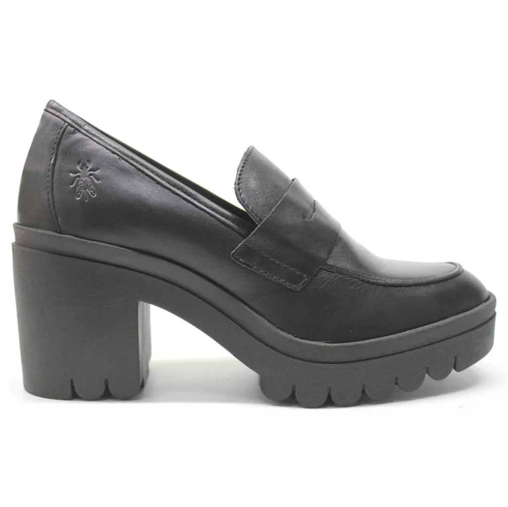 Fly London Toky803Fly Leather Women's Block Heel Slip On Shoes