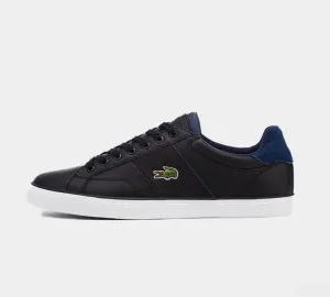 LACOSTE FAIRLEAD LEATHER TRAINERS BLACK