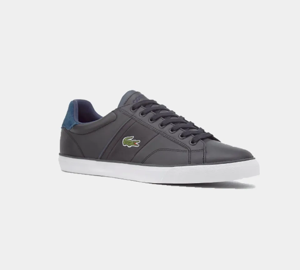 LACOSTE FAIRLEAD LEATHER TRAINERS BLACK
