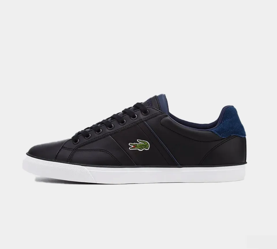 LACOSTE FAIRLEAD LEATHER TRAINERS BLACK