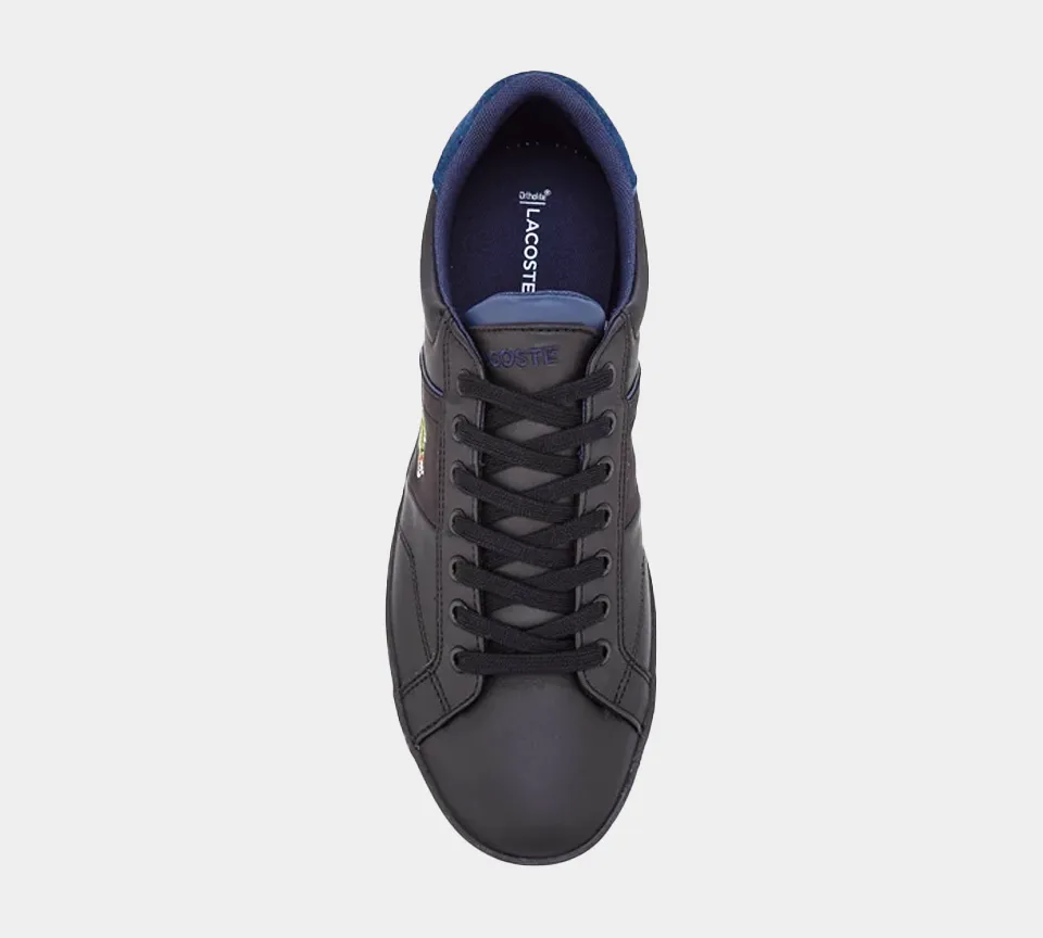 LACOSTE FAIRLEAD LEATHER TRAINERS BLACK
