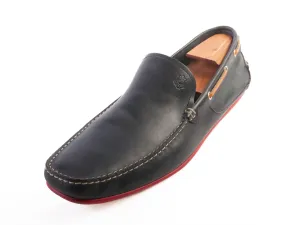 Salvatore Ferragamo Blue Leather Boat Shoes