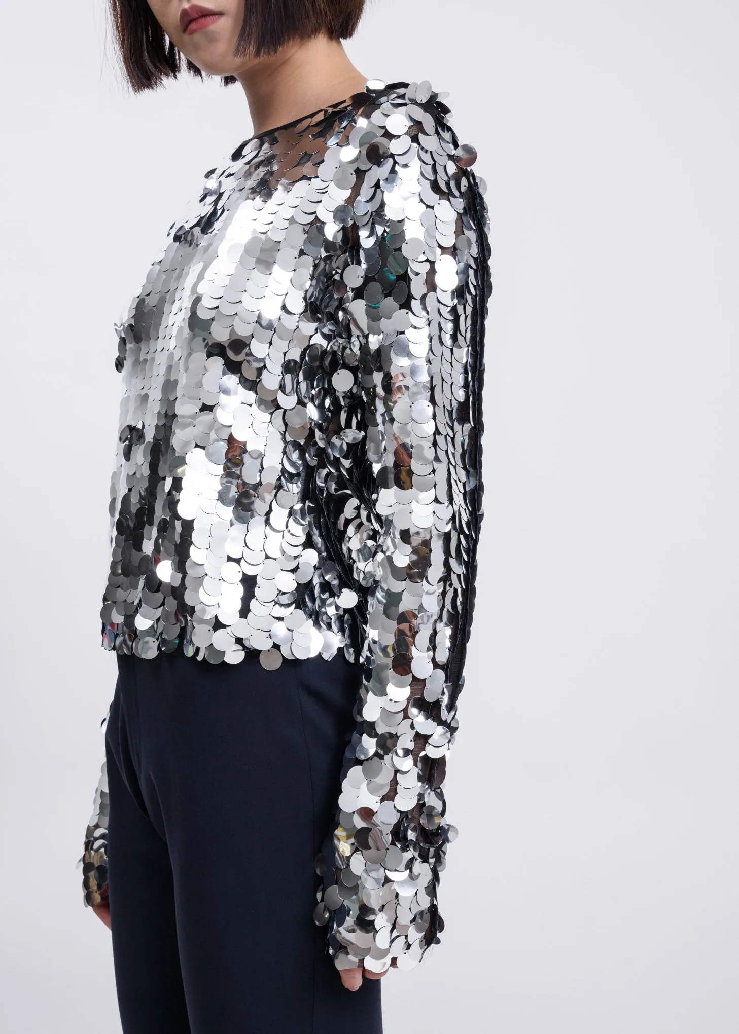 Silver Sequin T-Shirt