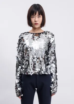 Silver Sequin T-Shirt