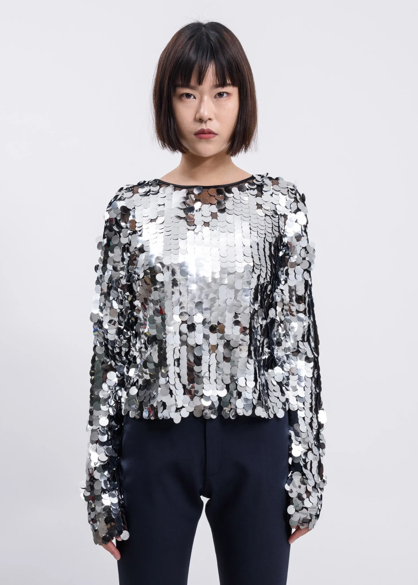 Silver Sequin T-Shirt