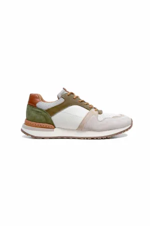 Vince Leather Suede Trainers - Combi Beige