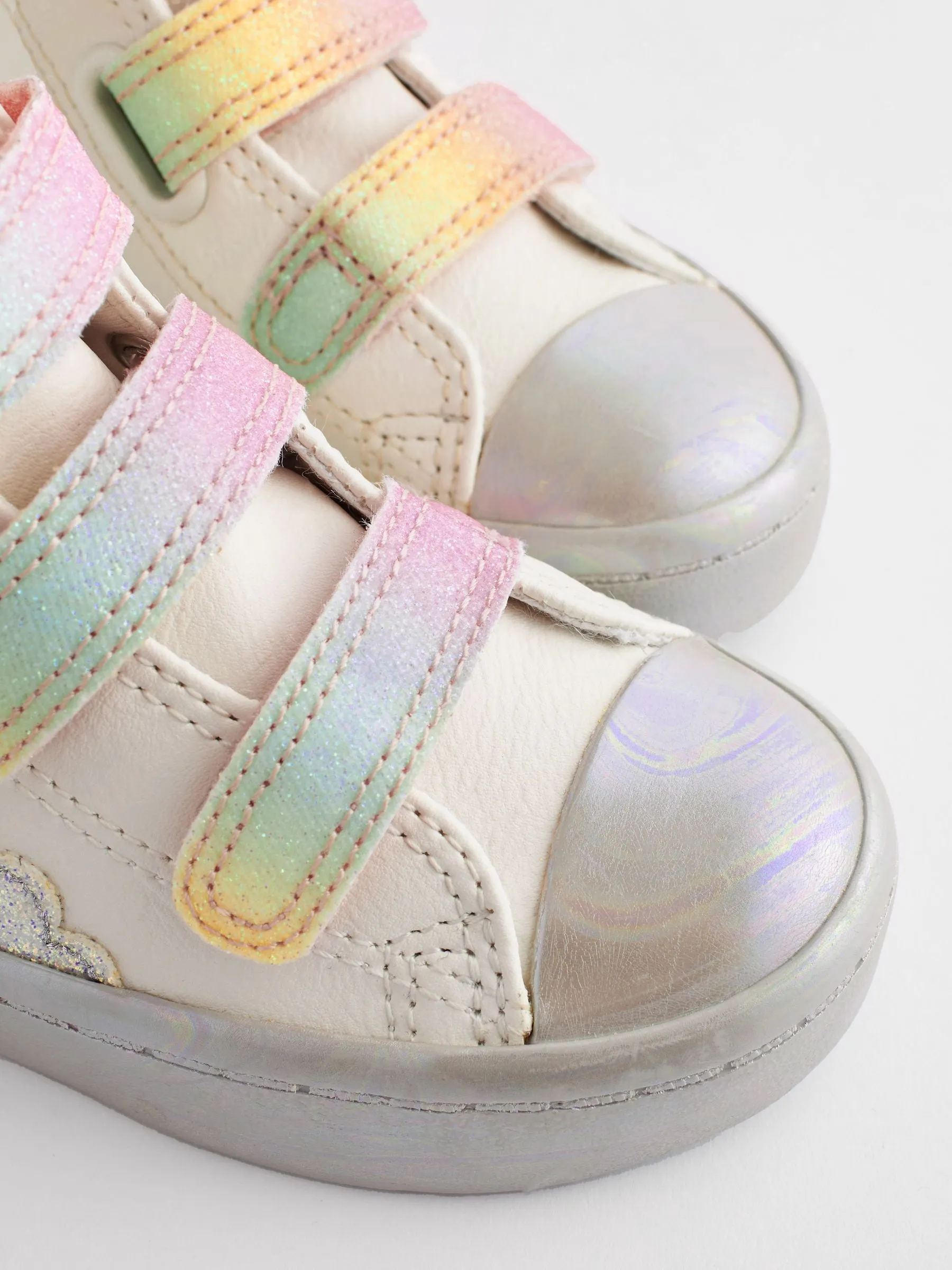White Unicorn Glitter High Top Trainers
