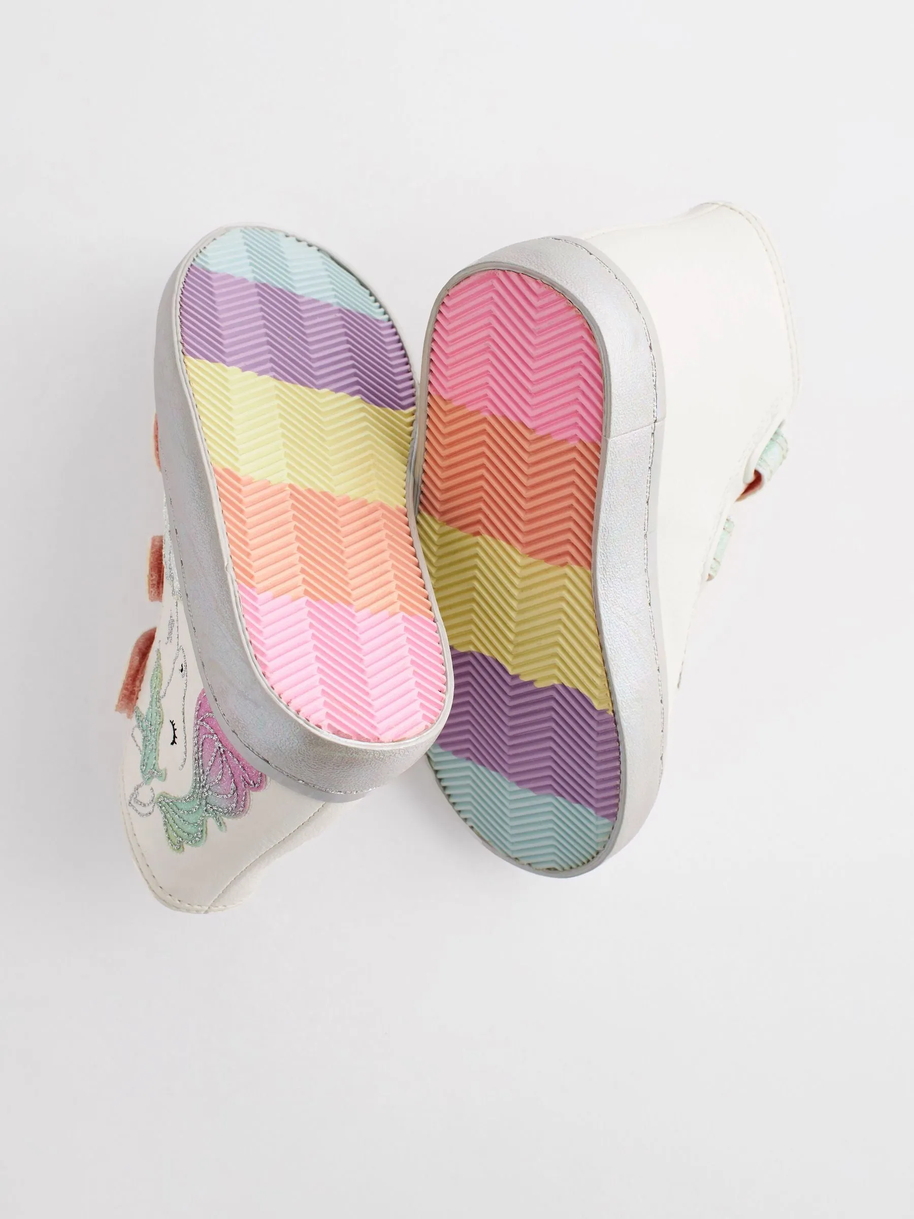 White Unicorn Glitter High Top Trainers