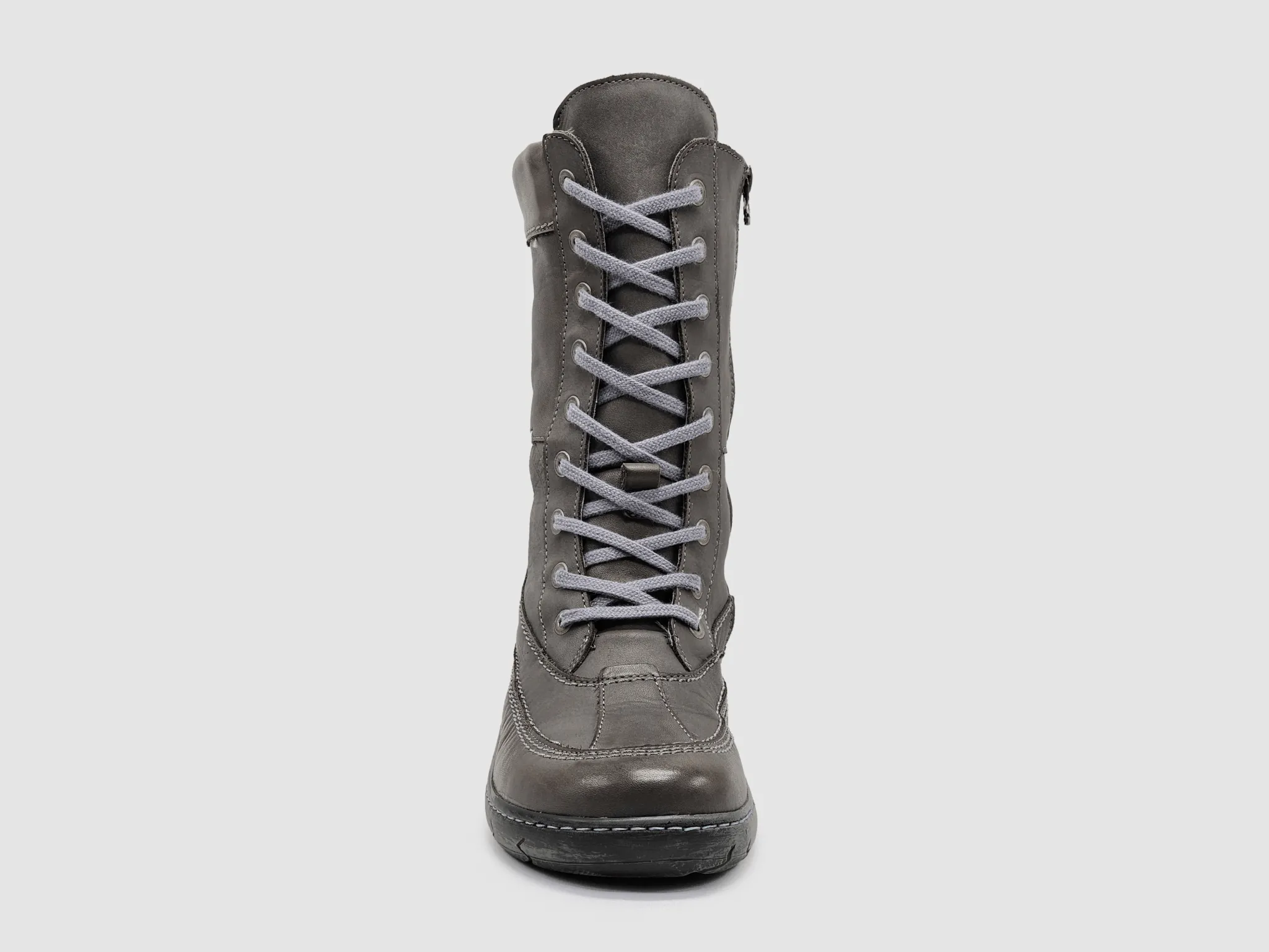 Women’s Original Tall Thick Wool-Lined Zip-Up Leather Boots - Dark Grey